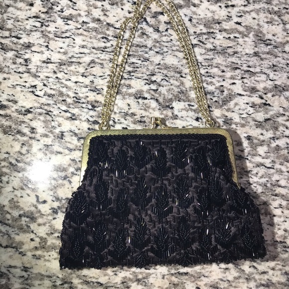 La Regale Black Beaded Clutch - Picture 2 of 6